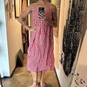 Red and White Gingham Dress